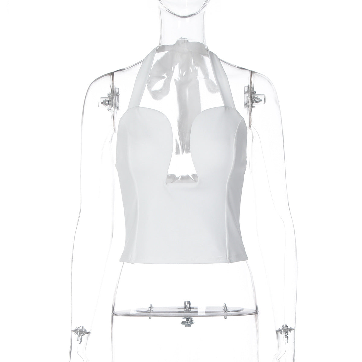 Trendy Hollow Out Corset Style Crop Top