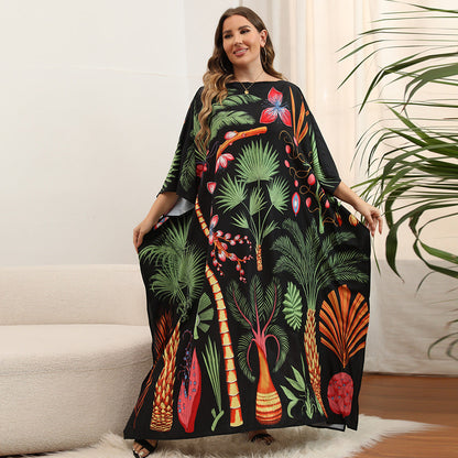 Beach Blouse Oversized Loose Fit Bat Sleeve Resort Dress