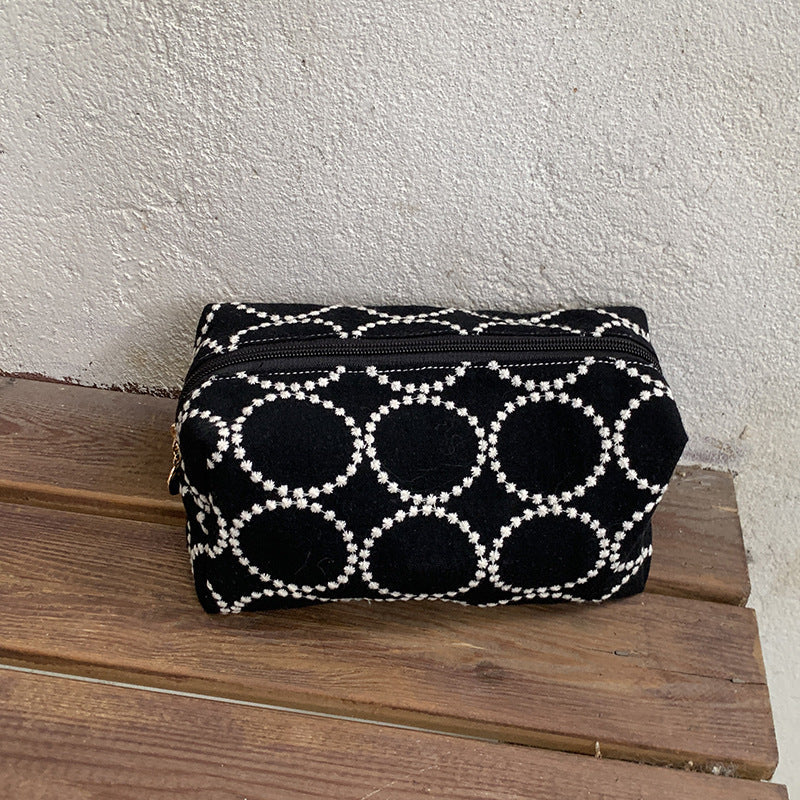 Embroidered Makeup Bag Retro Coin Purse Storage Pouch