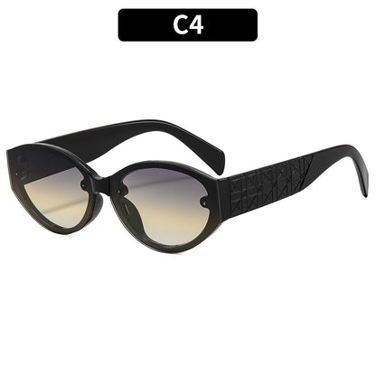 Retro Cat Eye Oval Sunglasses Stylish Outdoor UV Protection