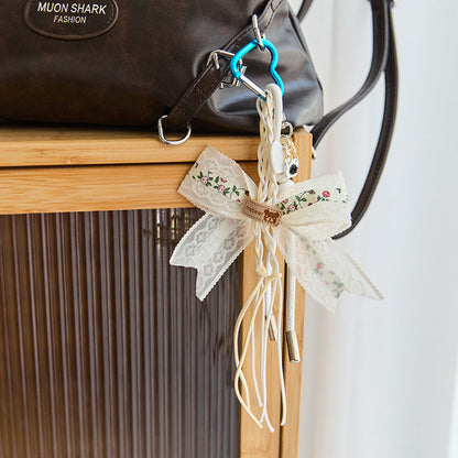 Cute Bow Star Braided Keychain Bag Charm