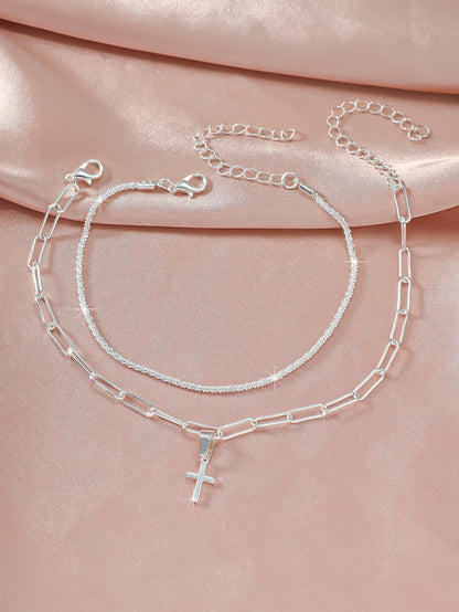Simple Glitter Double Anklet