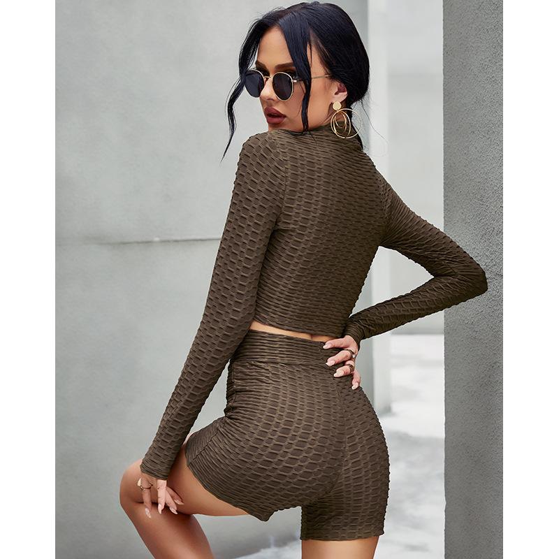 Women'S Yoga Clothes Fashion Solid Long-Sleeved Casual Sports Suit Women
