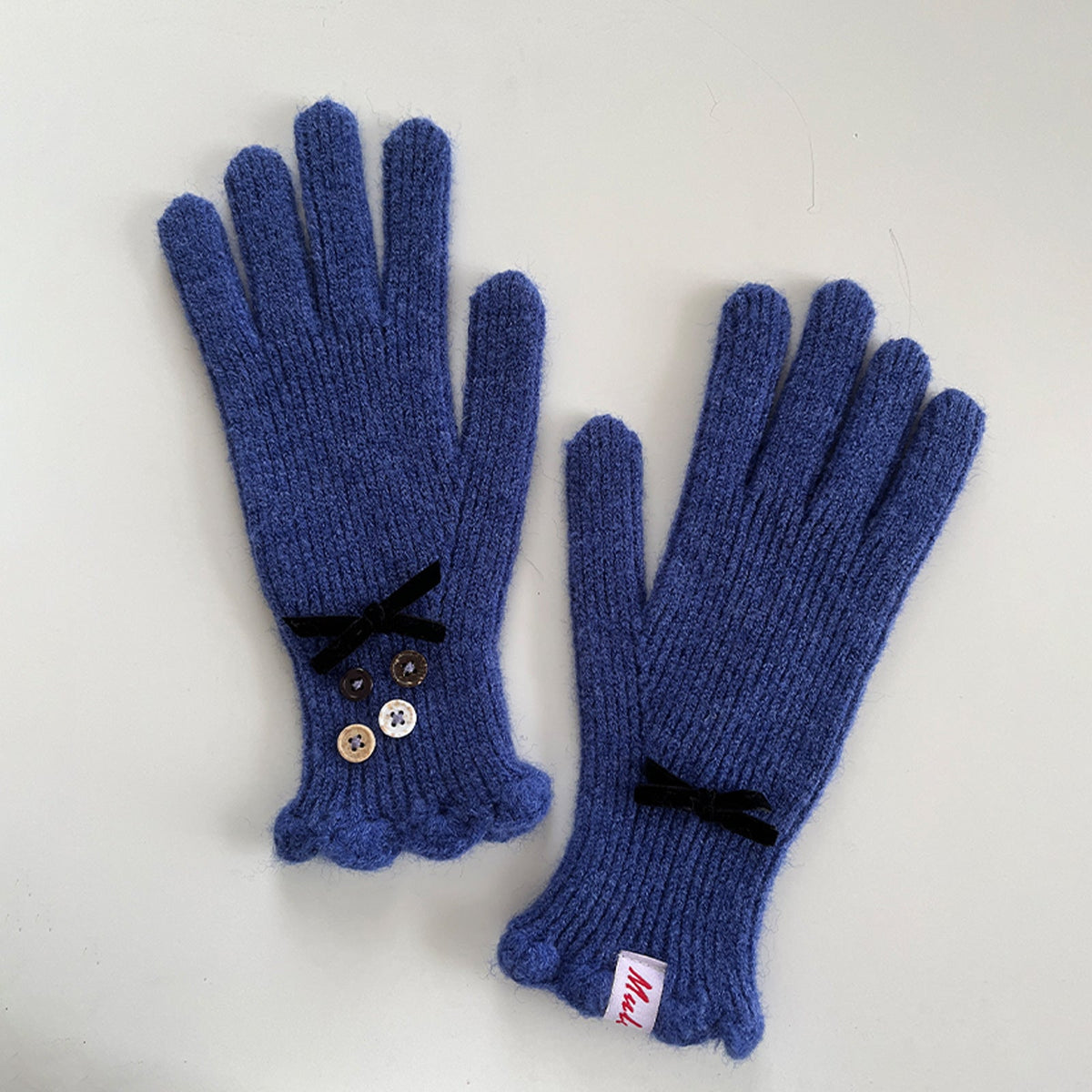 Bow Knot Wool Touchscreen Winter Gloves