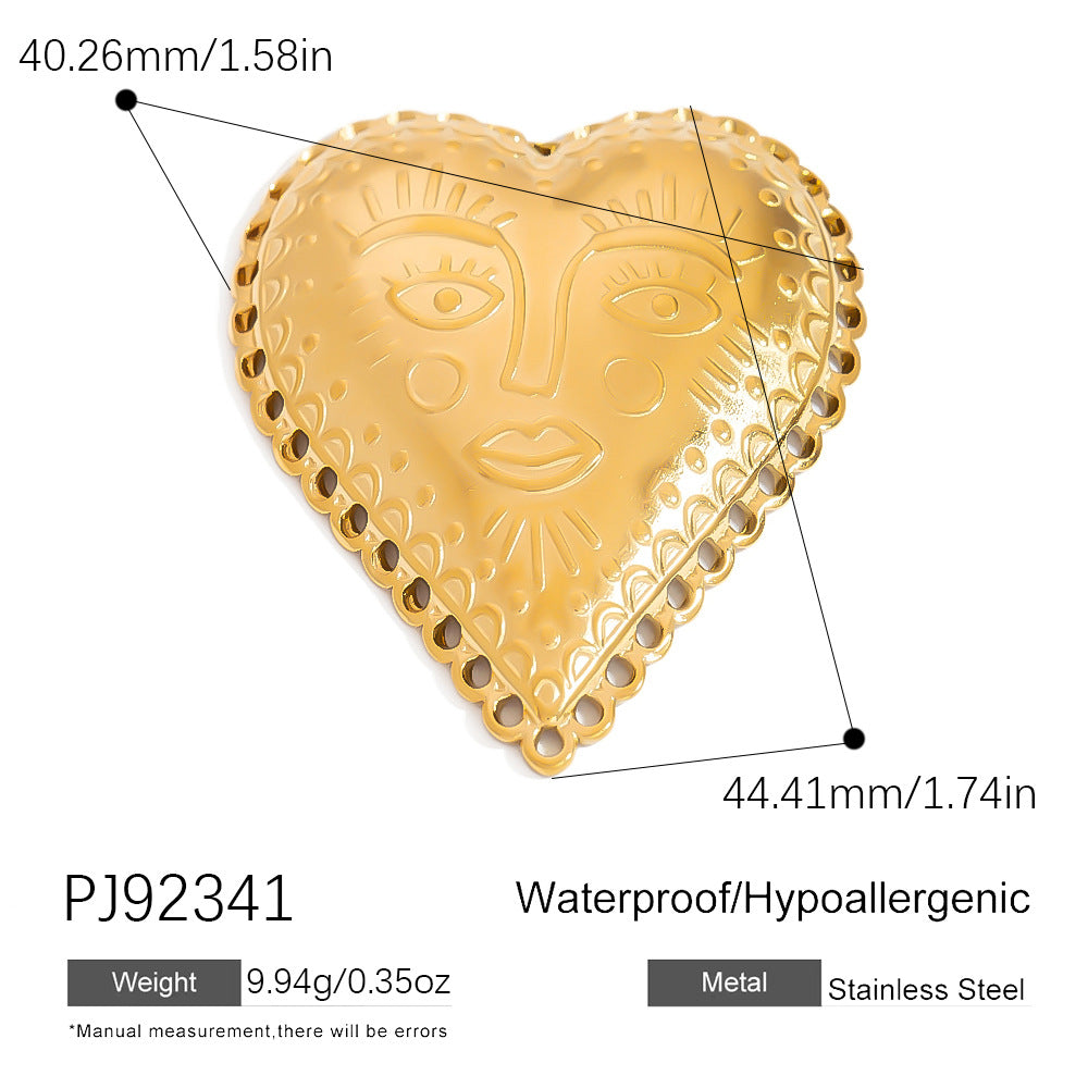 Stylish Ocean-Themed Stainless Steel DIY Pendant Heart Fish Charm