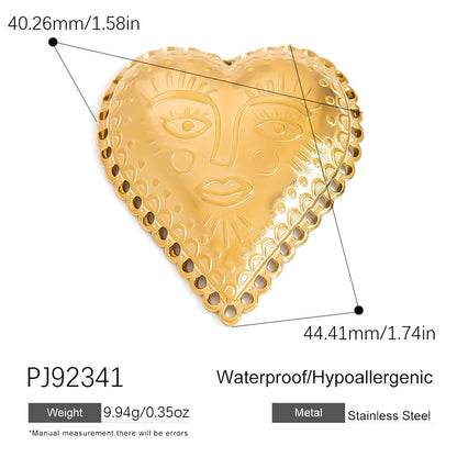 Stylish Ocean-Themed Stainless Steel DIY Pendant Heart Fish Charm
