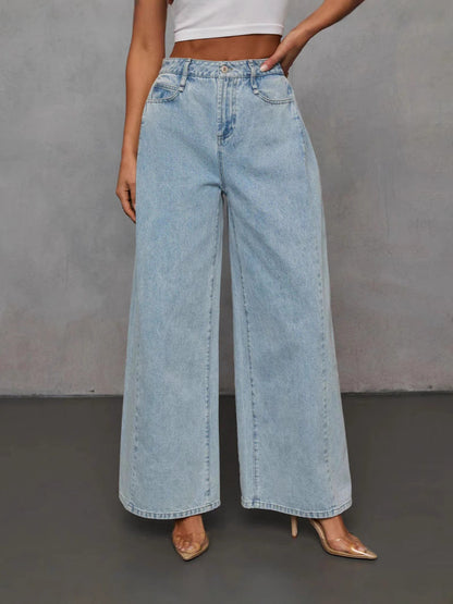 Casual Denim Jacket And Pants Set For Women