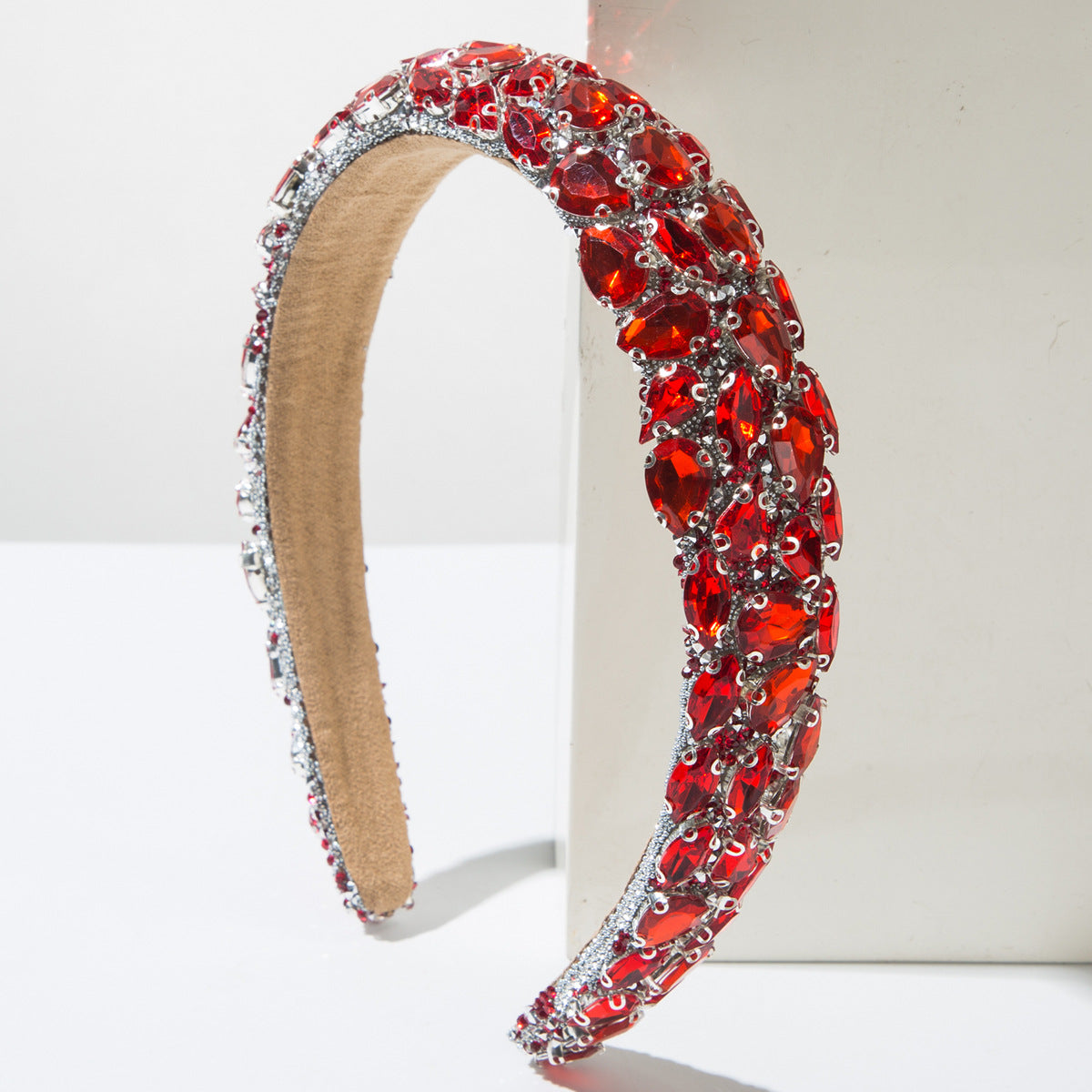 Baroque Style Rhinestone Headband with Colorful Gems