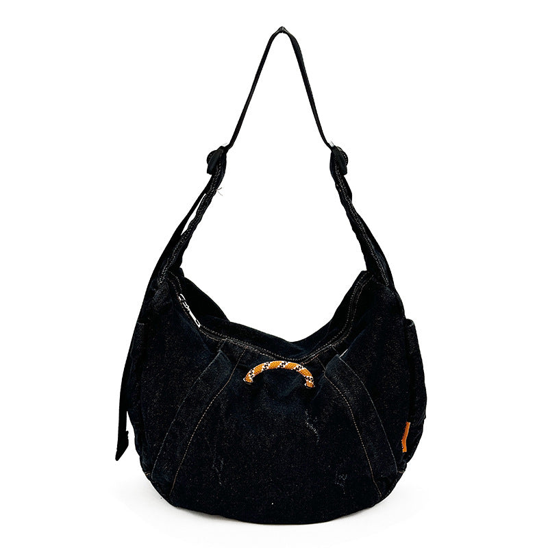 Fashionable Denim Shoulder Bag Casual Large Capacity Tote