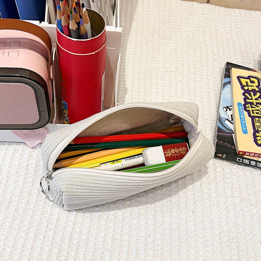 Vintage Corduroy Large Capacity Pencil Case