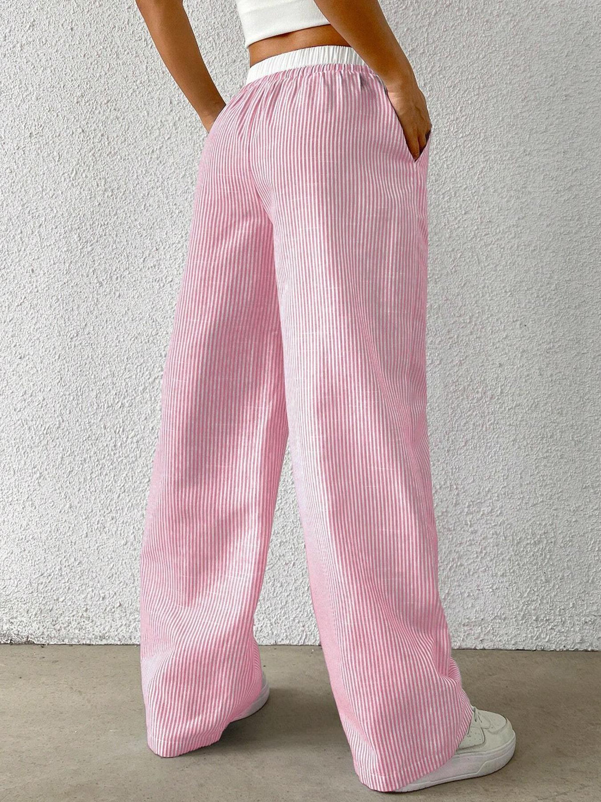 Trendy Striped Loose Wide-Leg Pants