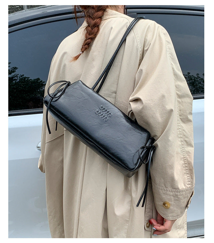 Trendy Soft Leather Tote Bag Large Capacity Shoulder Bag