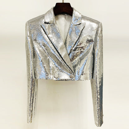 Bling Bling Sequined Short Skirt Suit Set