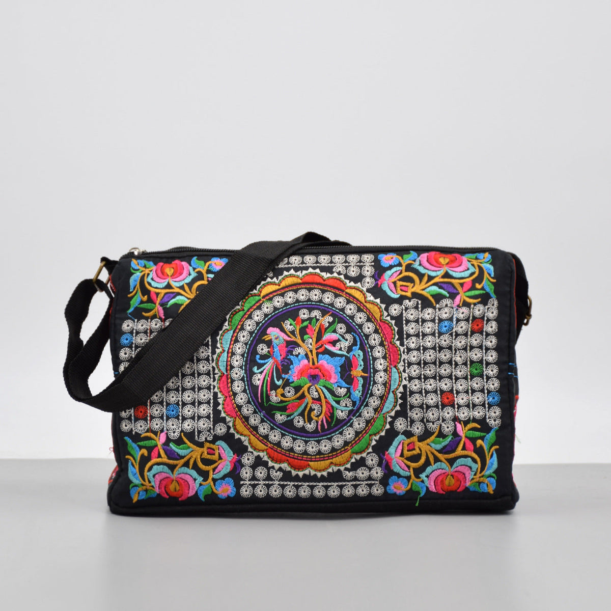Antique Double-Sided Embroidery Crossbody Bag Small Bag Crossbody Bag Women'S Canvas Shoulder Bag