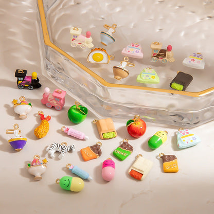 Alloy DIY Cartoon Car Pendant Droplet Decor