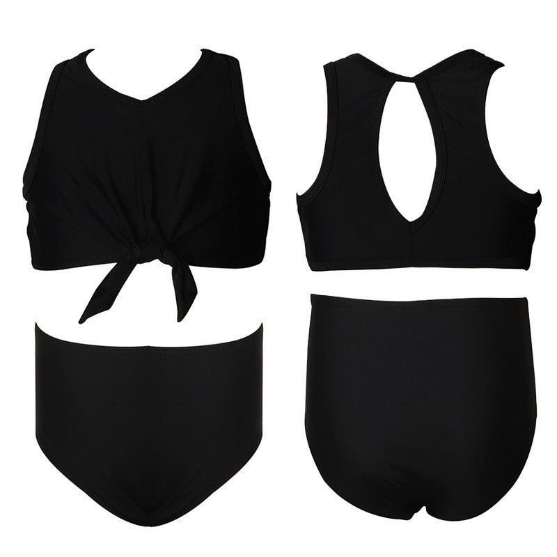 New Girls' Two-Piece Swimsuit With Floral Print For Swimming