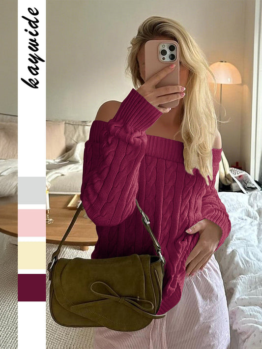 Casual Solid Long Sleeve Sweater Women's Pullover