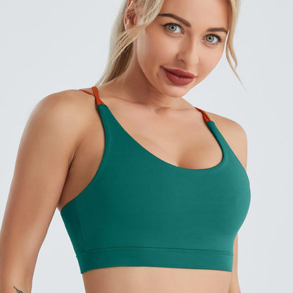 Yoga Bra Women'S Shockproof Gathered Fitness Clothes Fast Drying Naked Feeling Beautiful Back Sports Underwear Summer