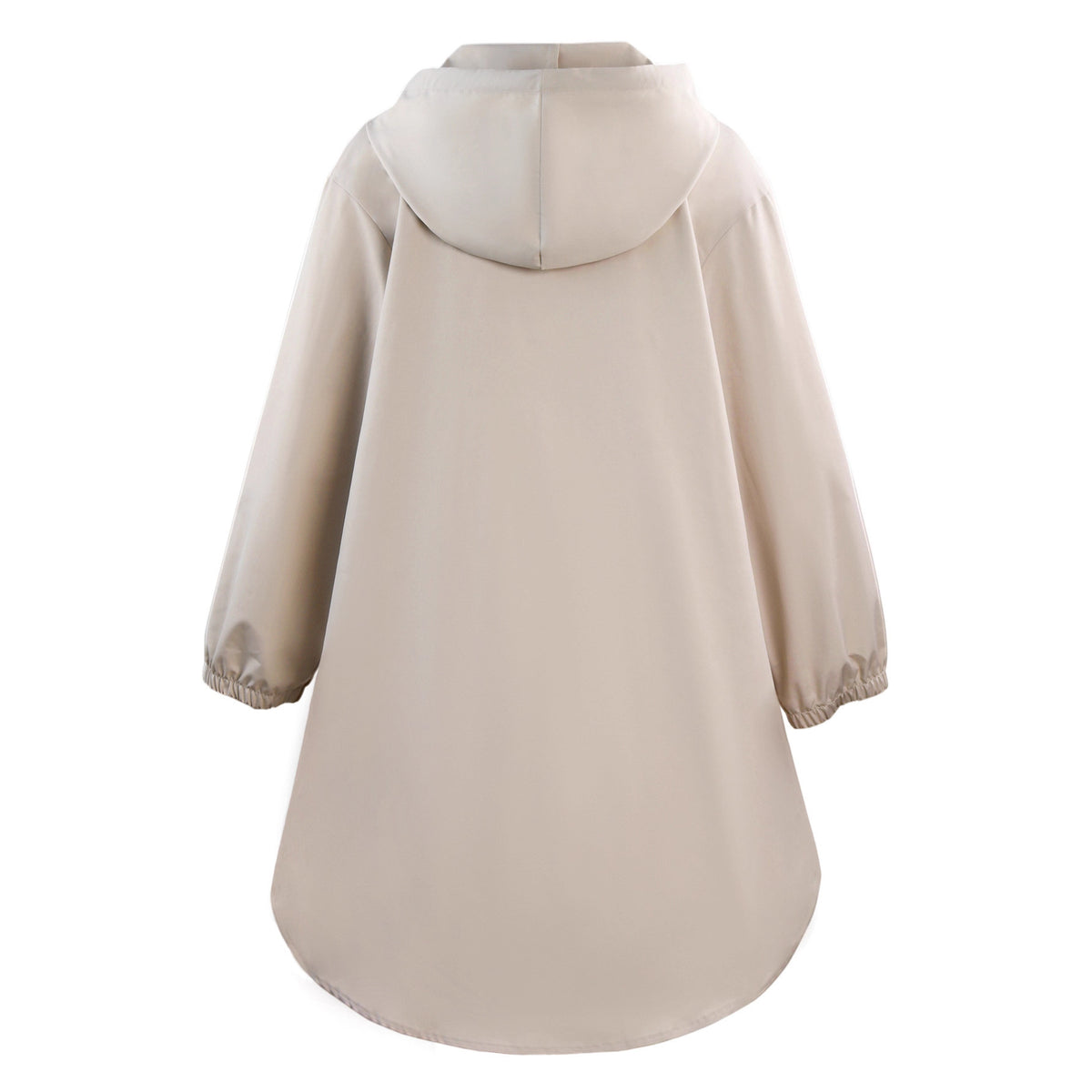 Plus Size Hooded Loose Jacket For Women Color Block Casual Outerwear