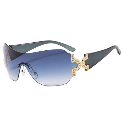 Y2K Style Oversized Rhinestone Sunglasses Trendy Fashion Eyewear