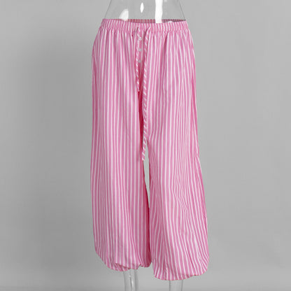 Trendy Striped Lantern Pants Casual Loose Trousers