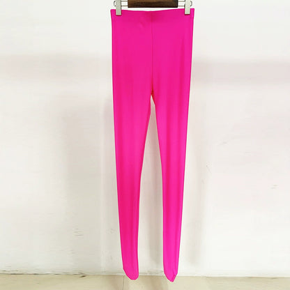 Fluorescent Pink High-Stretch Leggings