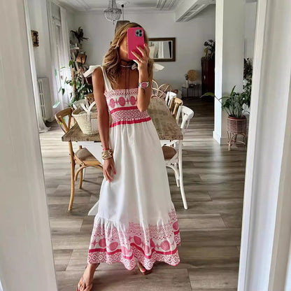 Bohemian Style Long Sleeve Tie-Dye Dress