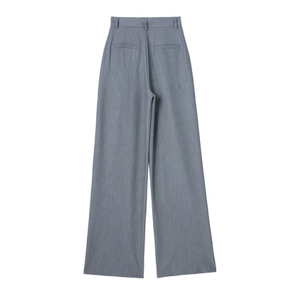 Casual High Waisted Pleated Loose Dress Pants