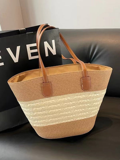 Women's Summer Straw Tote Bag Large Capacity Woven Shoulder Bag