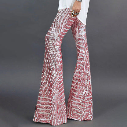 Sequin Slacks Women'S New High Waist Loose Straight Leg Trousers For Autumn