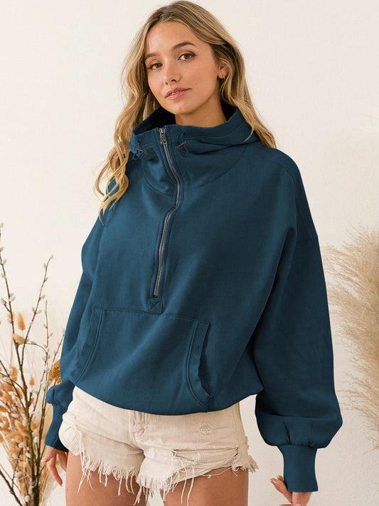 Hooded Sweatshirt for Women - Casual Pullover with Zipper