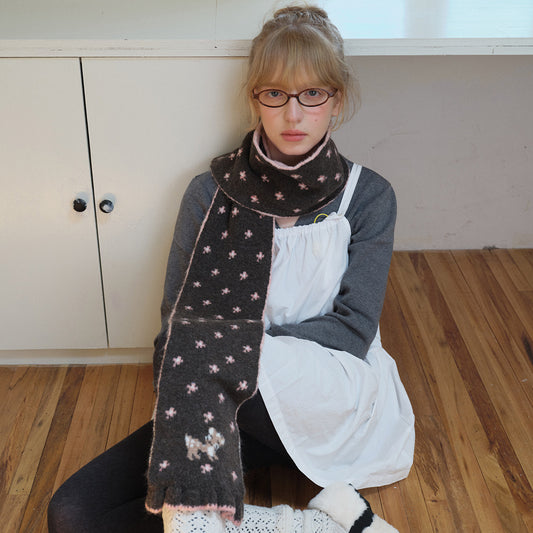 Cartoon Deer Knit Scarf Warm Acrylic Long Winter Scarf