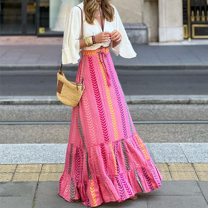 Autumn New Bohemian Women'S Fashion Casual Long Half Dress