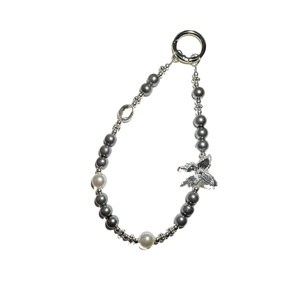 Luxury Pearl Crystal Beaded Keychain Charm
