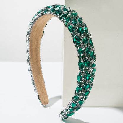 Baroque Style Rhinestone Headband with Colorful Gems