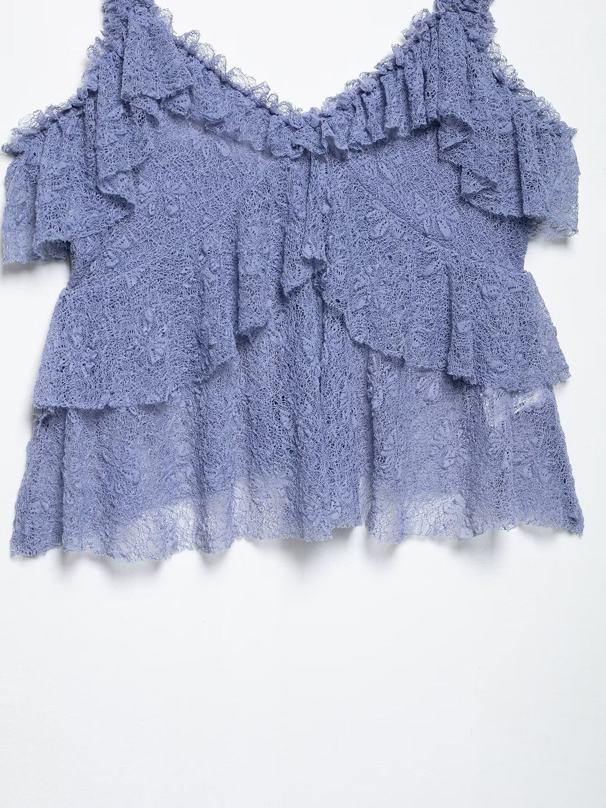 Lace Ruffle Spaghetti Top Maxi Skirt Sets