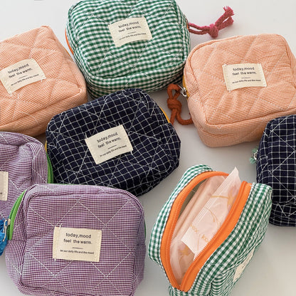 Trendy Plaid Pouch Bag Portable Coin Purse