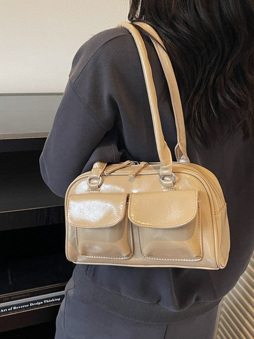 Trendy Color Block Shoulder Bag Spacious Tote for Women