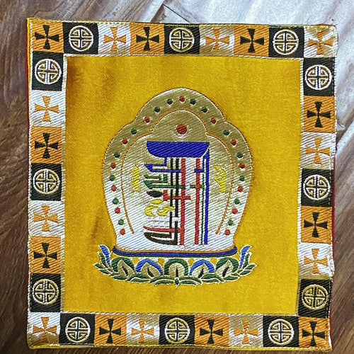 Tibetan Style Cloth Mat Embroidered With Eight Auspicious Crosses, Diamond Pestle, Bell Pestle, Tablecloth