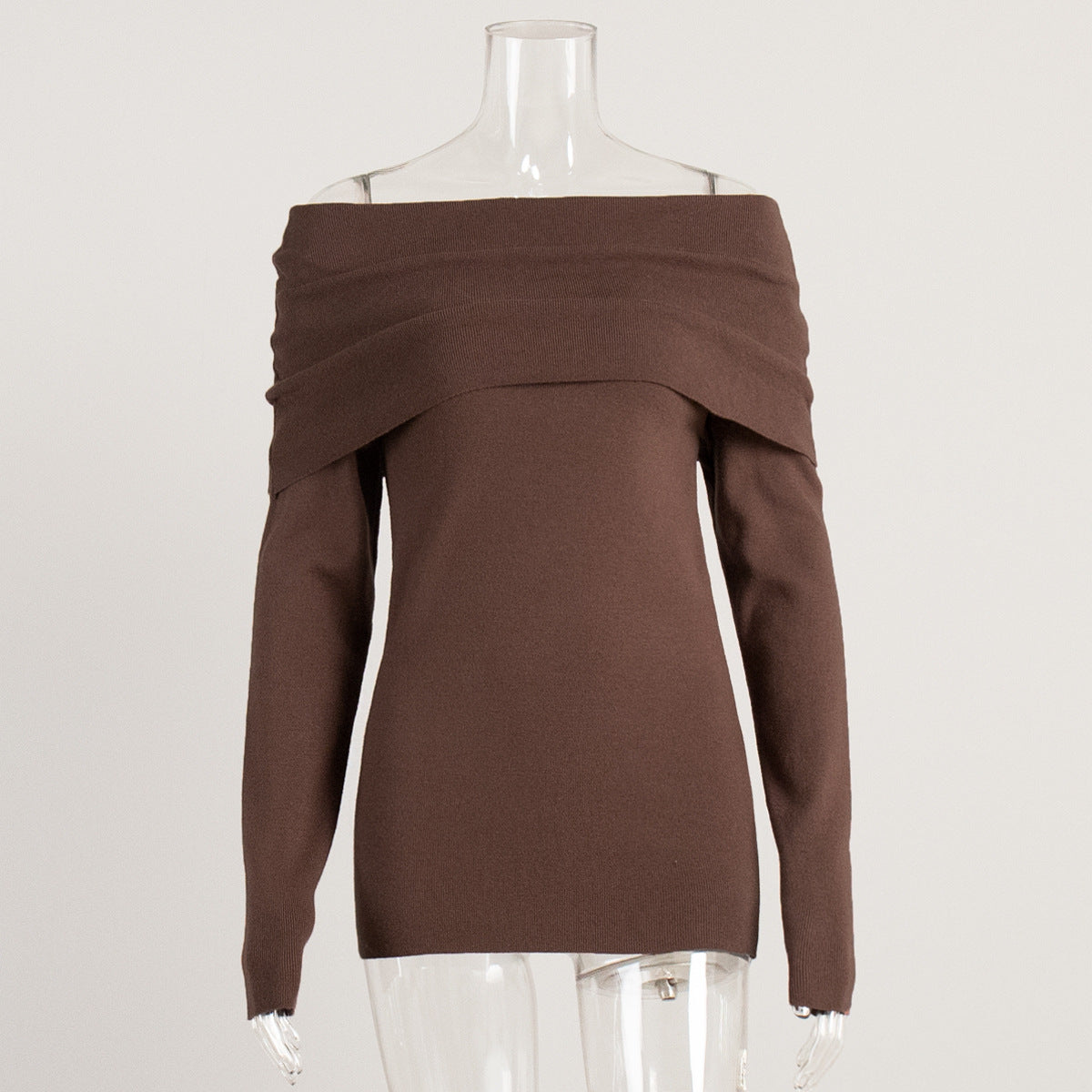 Elegant Off-Shoulder Knit Sweater Casual Top