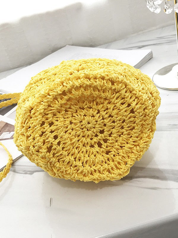 Trendy Crochet Pineapple Bag Yellow Casual Crossbody Bag