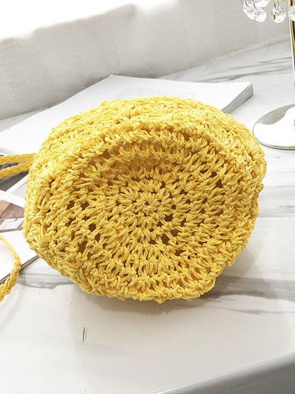 Trendy Crochet Pineapple Bag Yellow Casual Crossbody Bag