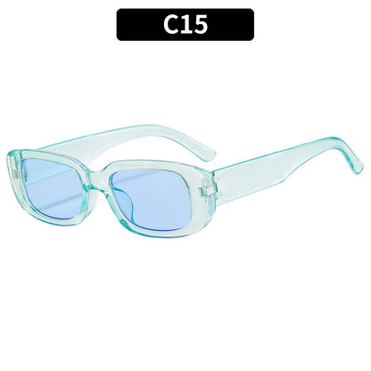 Trendy Square Frame Sunglasses Pink Lens Stylish Women's Eyewear