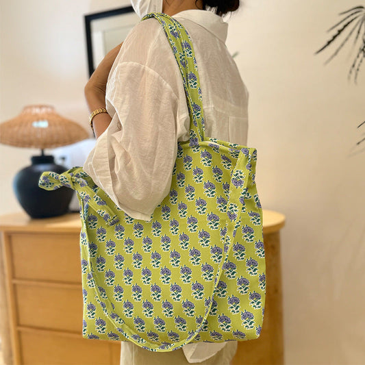 Floral Canvas Crossbody Bag Casual Shoulder Bag