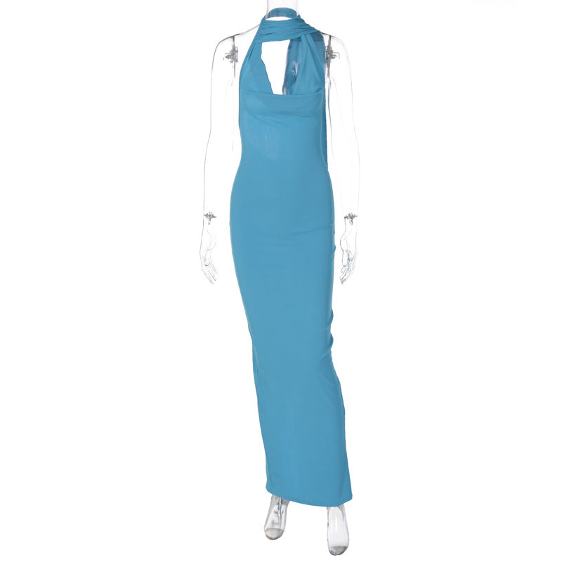 Sexy Backless Irregular Cutout Maxi Dress for Women