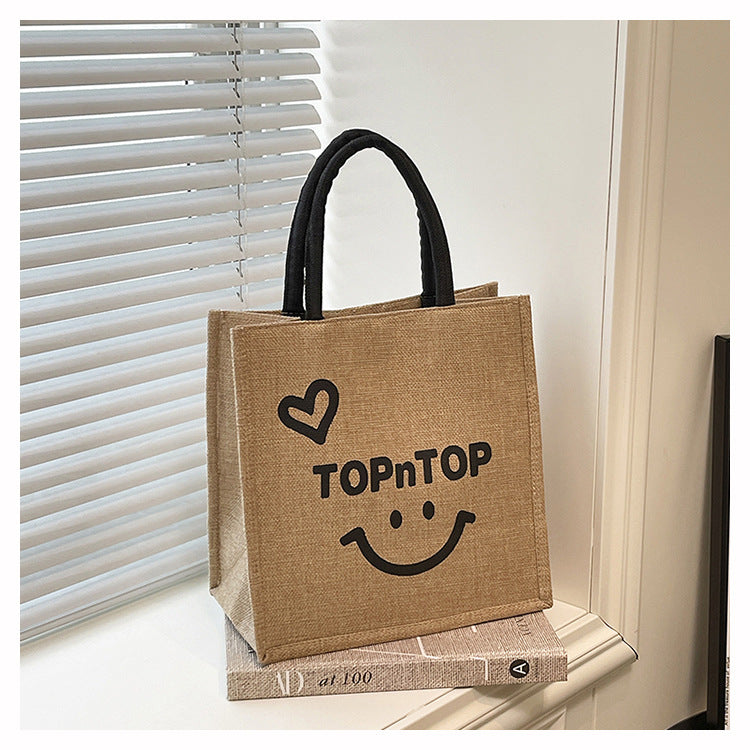 Trendy Canvas Tote Bag Large Capacity Grocery Bag