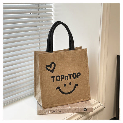 Trendy Canvas Tote Bag Large Capacity Grocery Bag