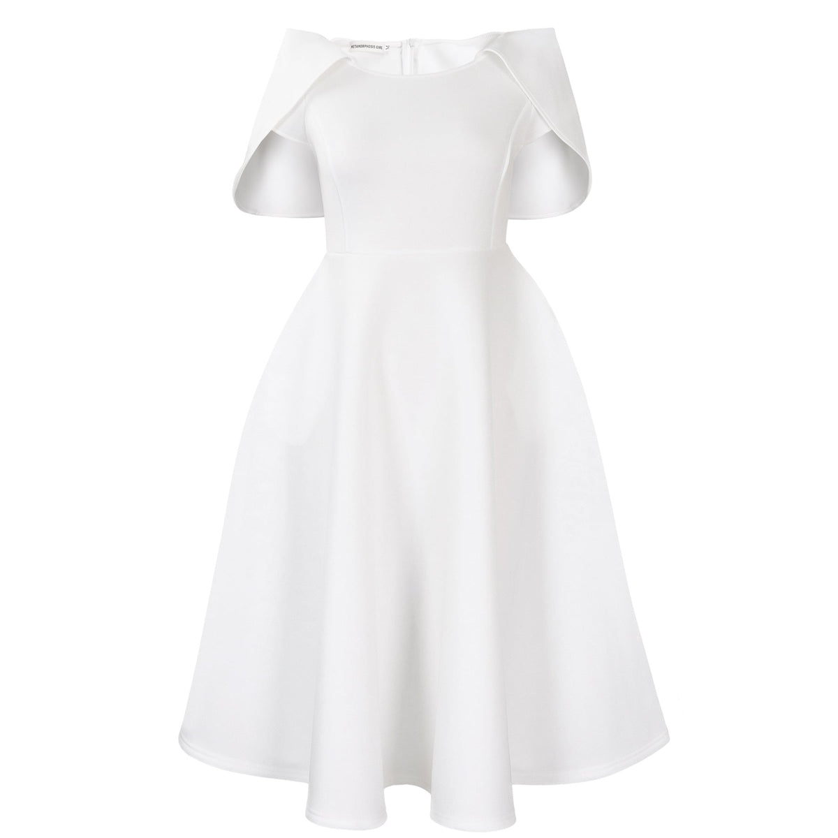 Elegant A-Line Dress With Puff Sleeves