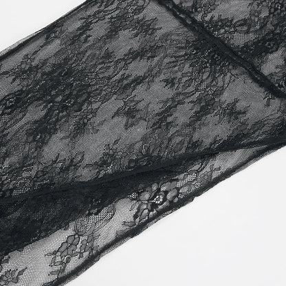 Lace See Through Side Split Long Dress