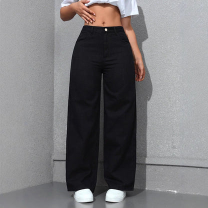 Trendy Washed Wide Leg Baggy Denim Pants